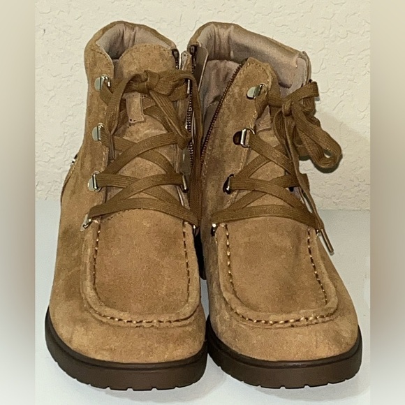 Giani Bernini Shoes - Giani Bernini Womens Bertey Suede Lace-Up Booties Memory Foam, brown/tan